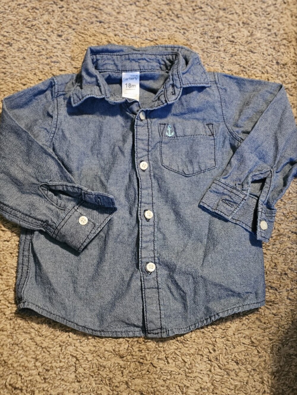 Carters Button-Up Shirt in Denim Blue